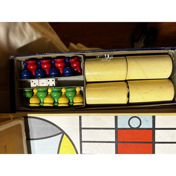Vintage Parcheesi Board Game 1964 Gold Seal Edition Backgammon of India - Picture 3 of 7